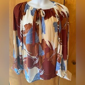 Wortington, Woman's Plus Size 2X, Multi-Color, Blouse with bow tie on the collar